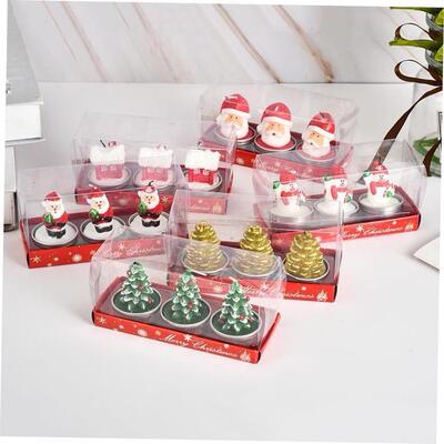 Christmas candle Painted decoration Christmas gift圣诞节蜡烛