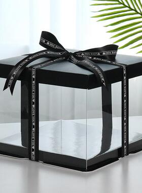 Cake box transparent 4/14 inch flower cake layout packaging