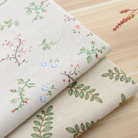 印花棉麻布料手工diy布头桌布，沙发窗帘布麻布，花布背景布处理(布处理)