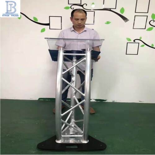 学校演讲台三角铝架讲台个性独立接待接台落地展示Truss