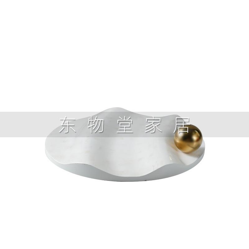 简约现代树脂底盘仿古摆件创意波浪托盘客厅餐桌艺术软装饰品摆设