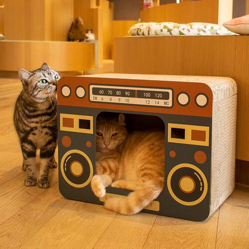 宠物收音机造型猫抓板多功能瓦楞纸耐抓猫窝猫爪垫猫咪玩具