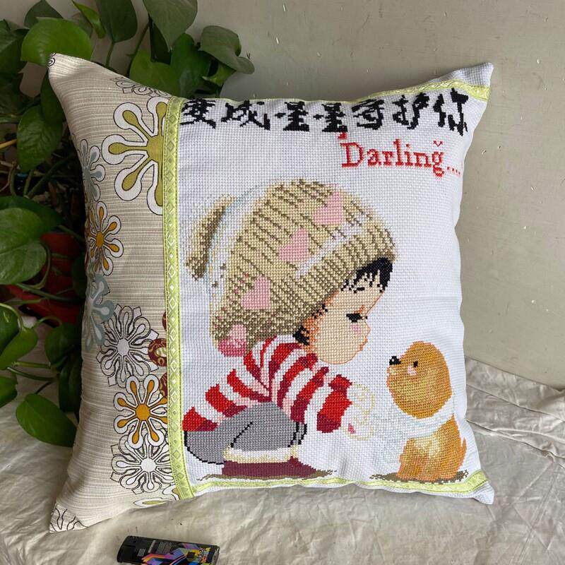 自己绣机绣成品印花十字绣套件长抱枕2021新款设计订做卡通人物娃