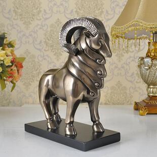树脂铸铜山羊工艺品摆件羊年吉祥家居装饰产品摆件电视柜酒柜摆饰
