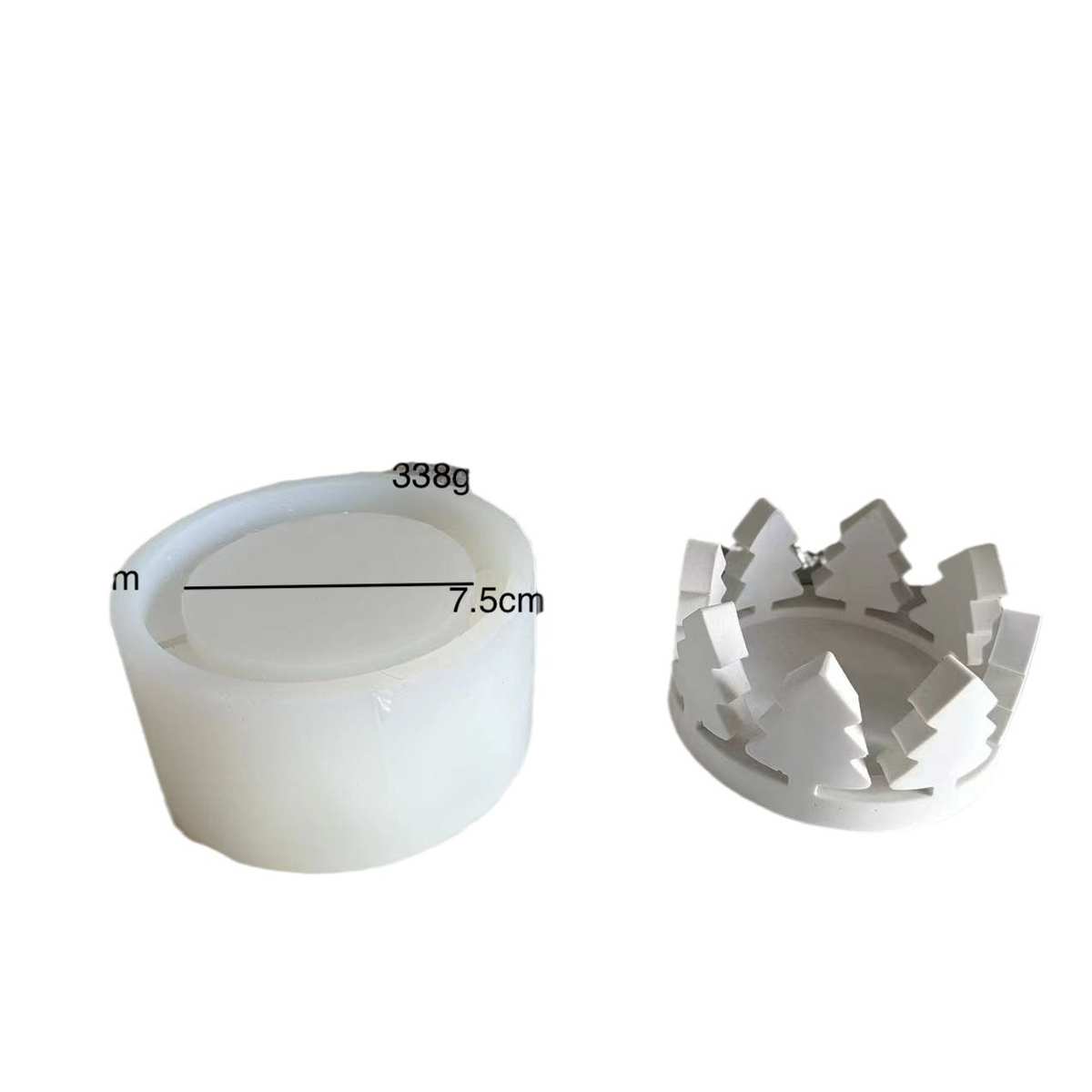 圣诞树圆形烛台茶灯模具花朵茶灯石膏模具圣诞节装饰模具