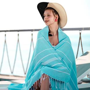 tassel Polyester Türkiye striped sauna towel cotton beach