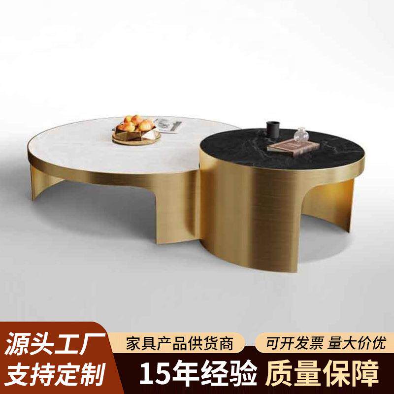 T09客厅桌金色茶几边桌埃塞俄比亚套装 严选不锈钢材质 厂家现货