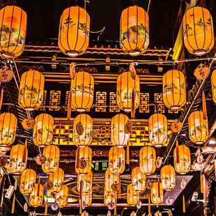 饰吊灯墙布仿羊皮宫灯 灯笼置户外防水2晒景装 SHV202新款 中场式