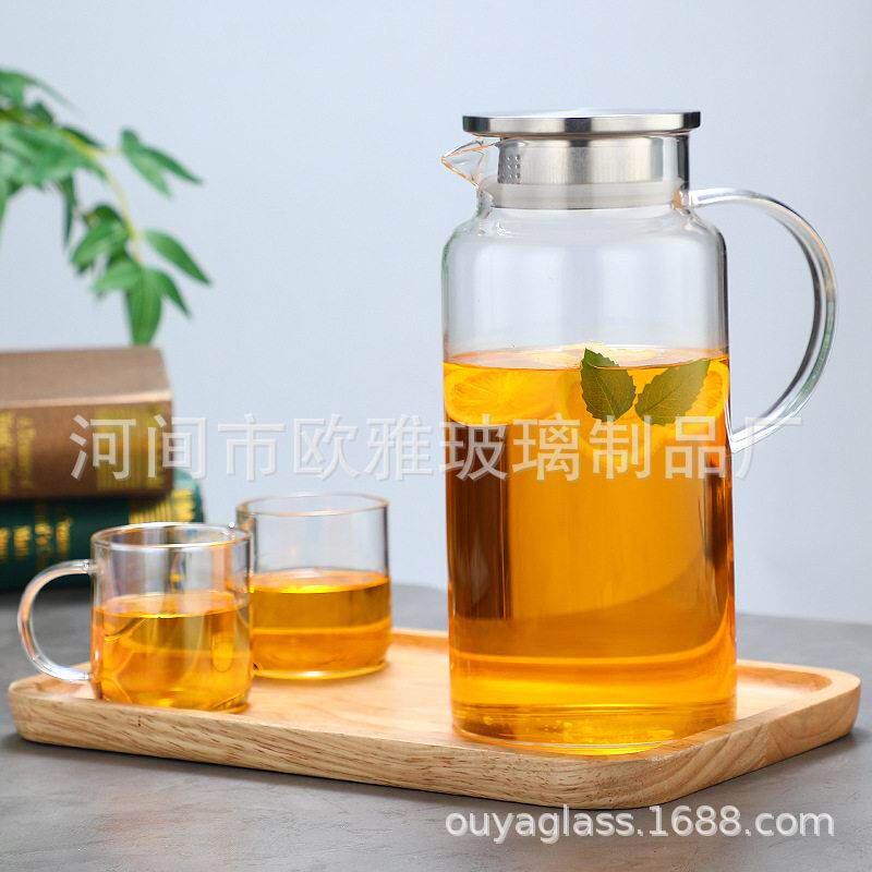 玻璃耐热温防爆凉水壶果汁凉杯大容量水杯套装扎壶加厚冷水壶