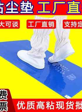 粘尘垫24*36可撕式除尘垫无尘室车间防静电地垫家用PE垫60*90蓝色