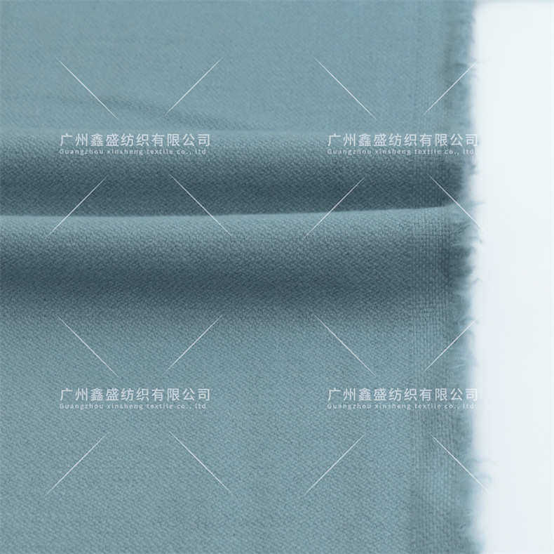 товар из китая 秋冬新款浅灰蓝山羊绒桑蚕丝羊毛绒面粗纺麦尔登毛呢面料w83125