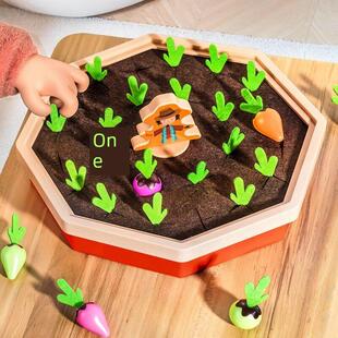 蒙氏儿童益智早教拔萝卜玩具1一2岁宝宝婴儿蒙特梭利精细动作训练