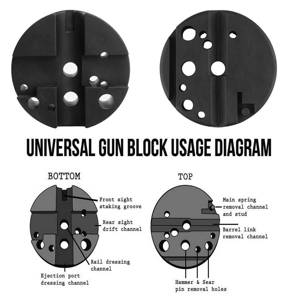 AR15战术拆卸修补工具 圆形修理底座块M1911 /Glock维修工具