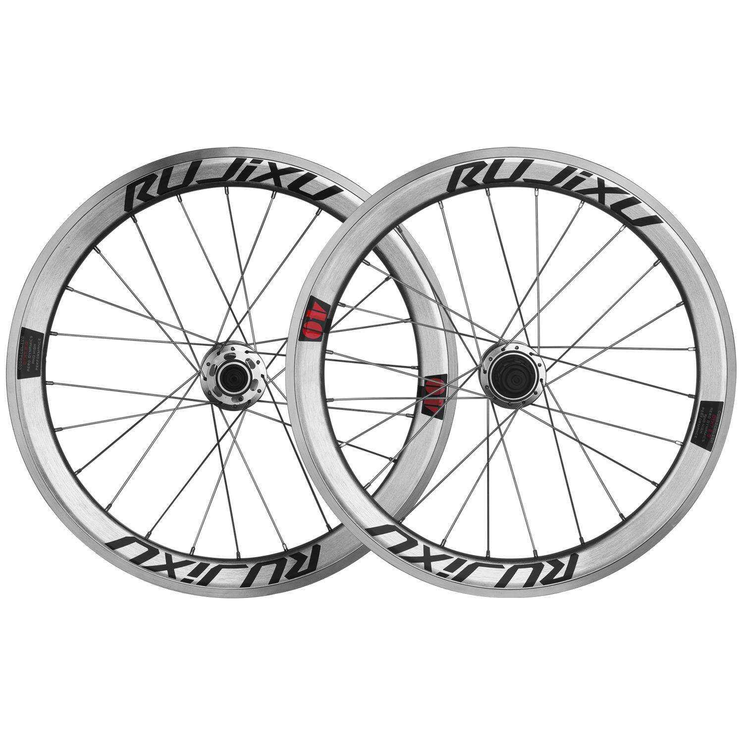 锐杰逊小轮组折叠复古银色451/406碟刹20寸40mm框高