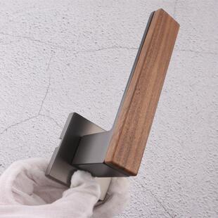 依佰利新中式 木头把手北欧木纹门锁室内实木门房门锁卧室静音门锁