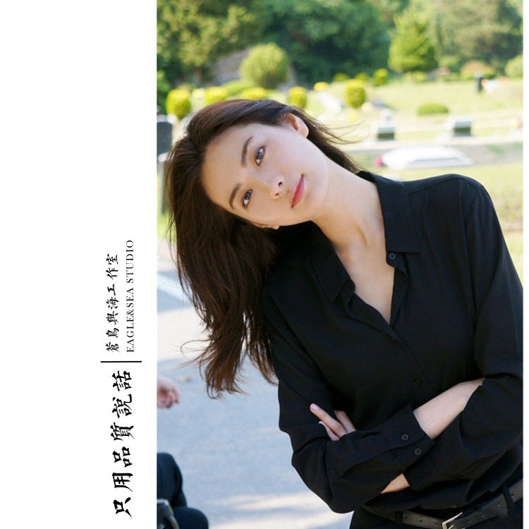 「气质基础款」韩版简约职业通勤黑色长袖宽松雪纺衬衫女衬衣春夏