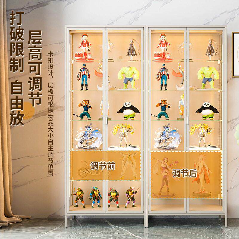 手展柜柜带灯玻璃柜透明示乐展柜家用模型陈列具柜玩展示架子