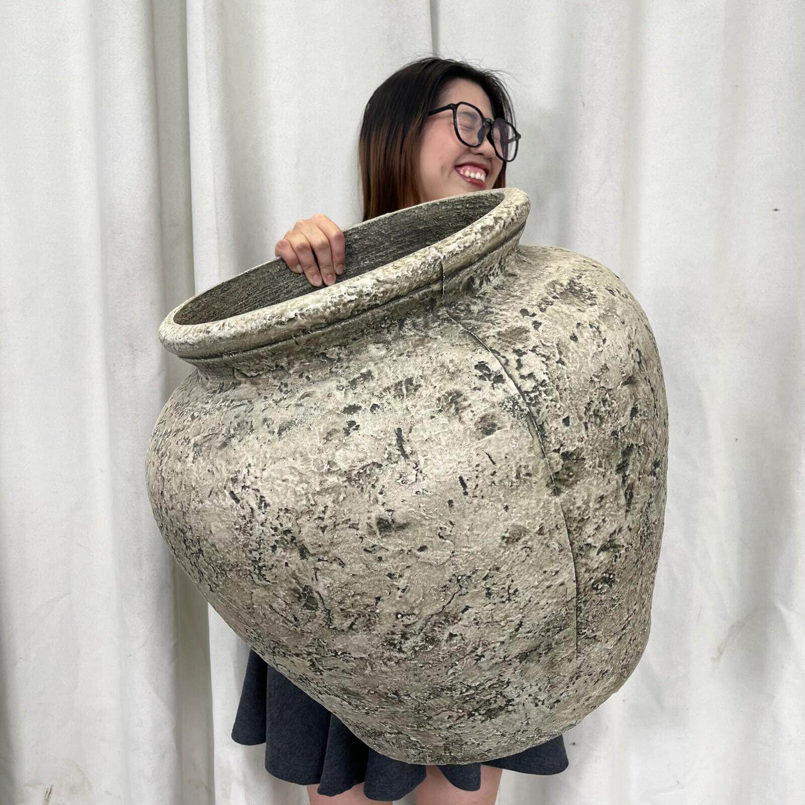 超大口径覆古陶罐诧寂风种树花盆北欧简约轻奢落地室内外民宿花盆