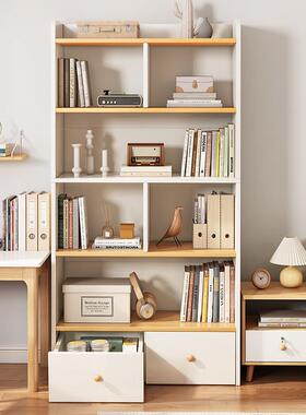 书架置物架落易地卧室简家用客厅收纳柜子儿童书柜NMW物简柜现置