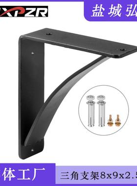三角支架浅色浮动搁板支架三角形搁板支架墙哑光黑色重型搁板支架