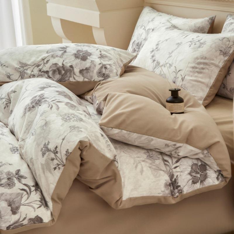 2025新款全棉磨毛小清新可爱印花家用床上用品床单床笠四件套