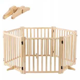 中小型犬宠物狗狗围栏笼子门栏室内挡拦猫咪狗栅栏折叠木质隔离门