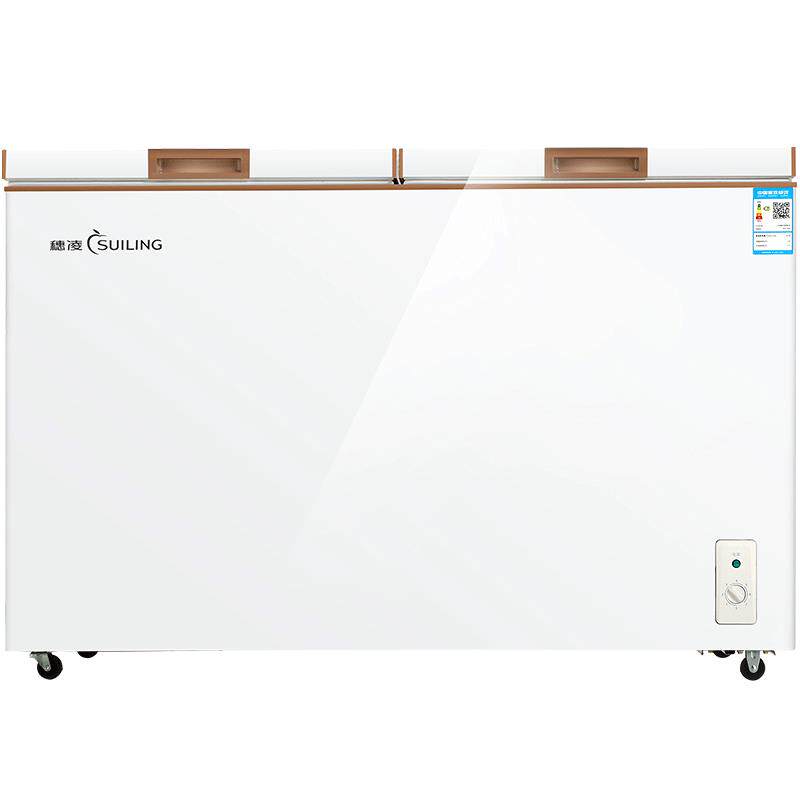 穗凌BCD-336K冰柜商用卧式双温两室冷冻冷藏柜顶开式两门冷柜雪柜