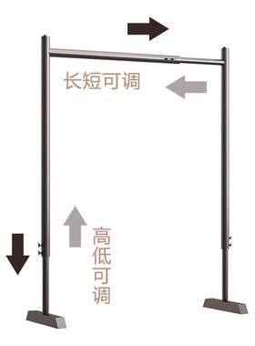 飘窗伸缩晾衣架儿童小型落地婴儿矮款挂晒衣杆窗台室内可伸缩调节