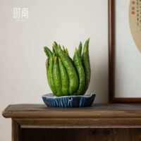 The lotus pod ceramic Buddha hand tangerine tray vessel is a Zen-inspired Buddha hydroponic flowerpot that holds lotus pods and can be used as a water vessel to place the Buddha thumbnail 6