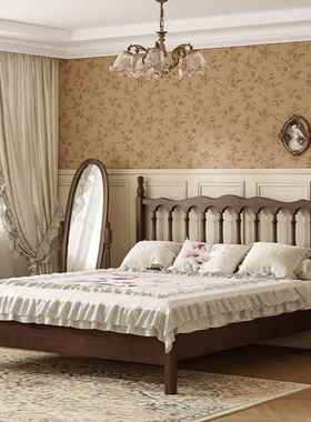 美式.乡村木1.5米现代床简约实复古法式18米双人80273床民宿耐用