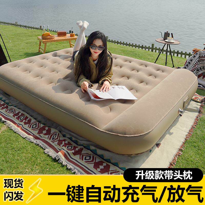 内置电动充气床垫打地铺全自动气垫床家用双人户外露营帐篷睡垫