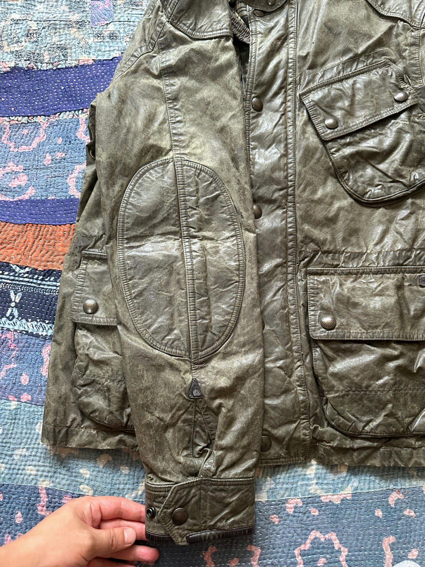 RRL Oiled Wax Motorcycle Jacket — label