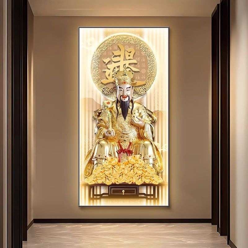 财神财神爷壁画画像开业堂屋玄关客厅供财神爷店面挂画办公室位