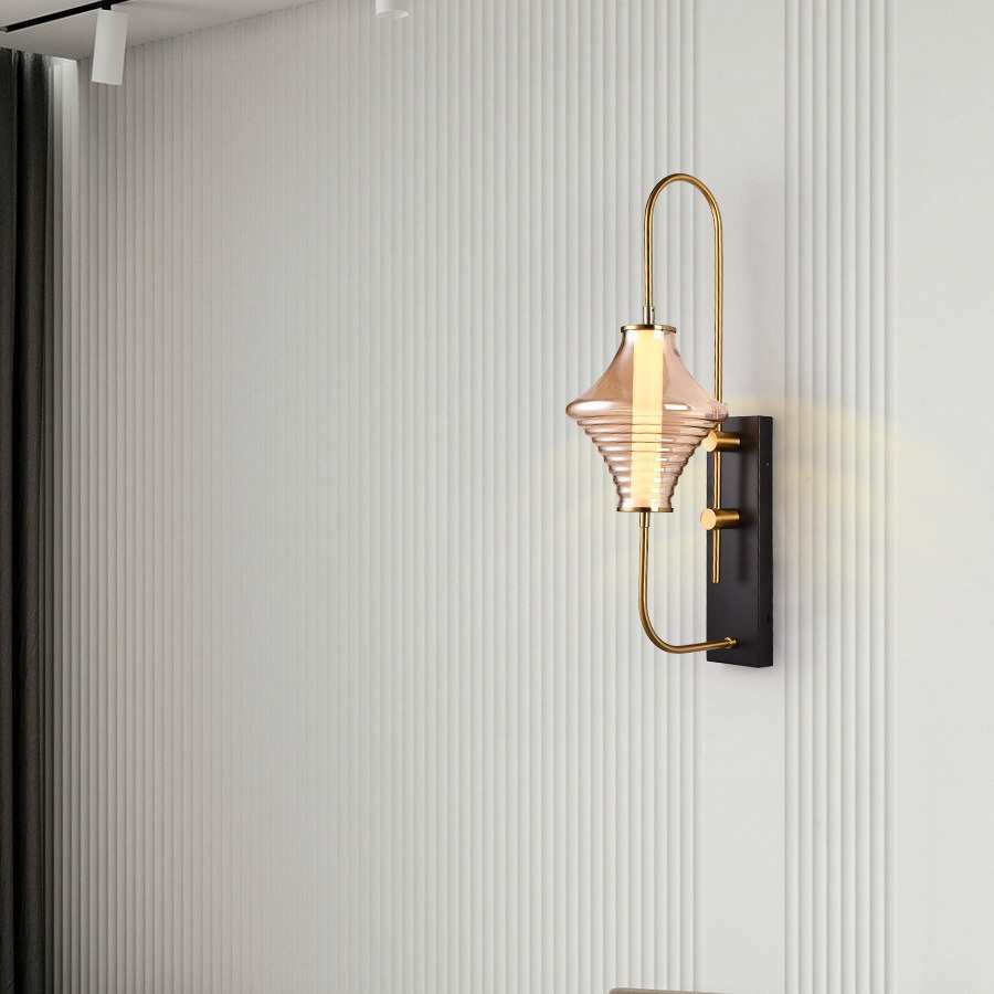 设计师样板间玻璃壁灯后现代酒店售楼处走廊餐饮宴会厅背景墙壁灯