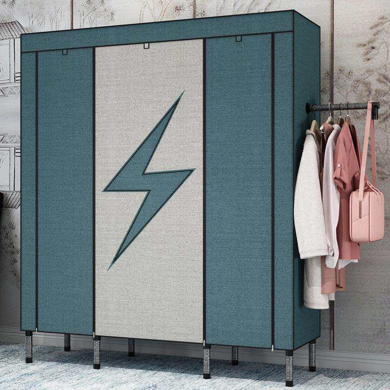 简易衣柜现代简约布衣柜钢管加粗加固出租房卧室家用收纳