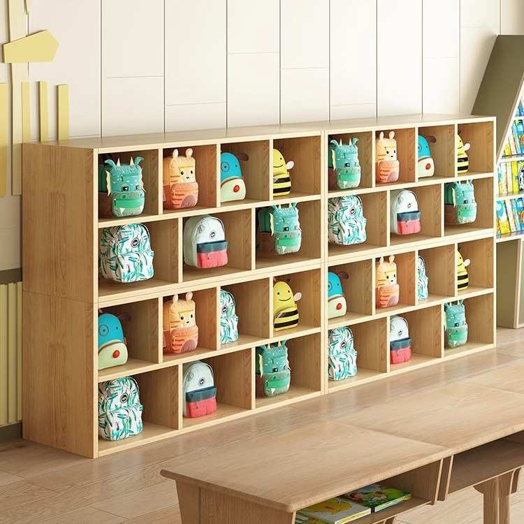 仿实木书架置物架落地靠墙组合格子柜客厅储物收纳柜矮柜家用书柜