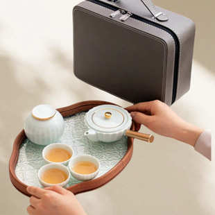 家用功夫茶具茶盘户外便携式 旅行茶具套装 泡茶壶商务礼品制定logo