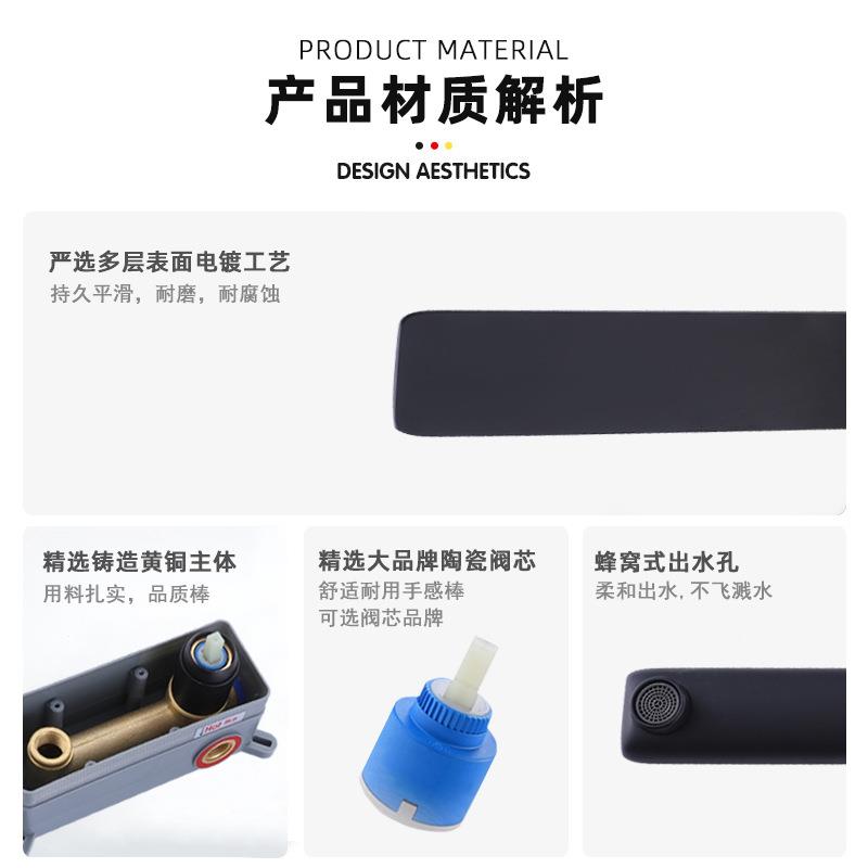 新款直销澳洲暗装面盆龙头墙式冷热水洗脸盆枪灰色嵌入墙面水龙头
