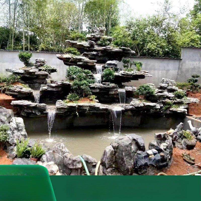 大型假山流水喷泉园林绿化庭院办公室室内外鱼塘原石阳台客厅自然