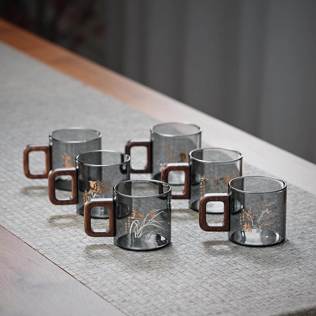 玻璃小茶杯品茗杯功夫茶具品茶杯茶碗主人杯耐高温玻璃杯
