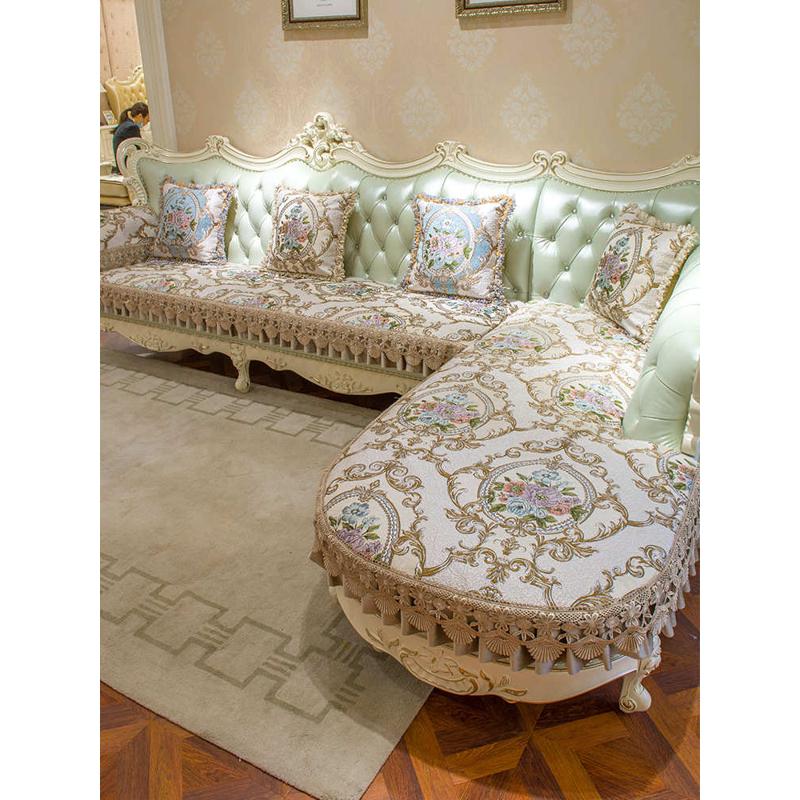 欧式沙发垫坐垫四季通用防滑奢华美式皮沙发套罩贵妃全盖批发