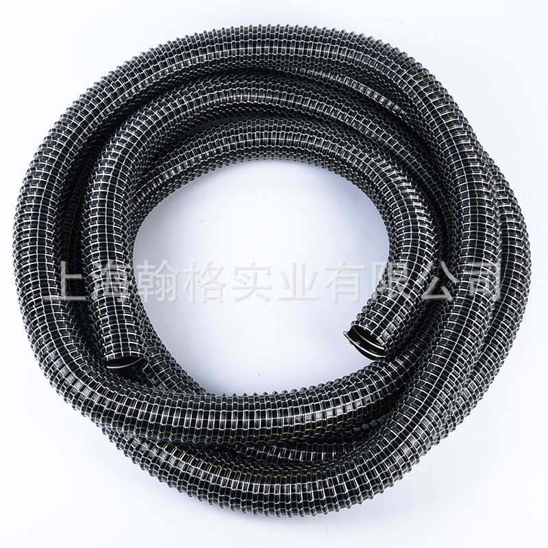 黑色蛇皮吸尘钢丝软管pvc工业吸尘软管环保焊烟除尘管吸尘器软管