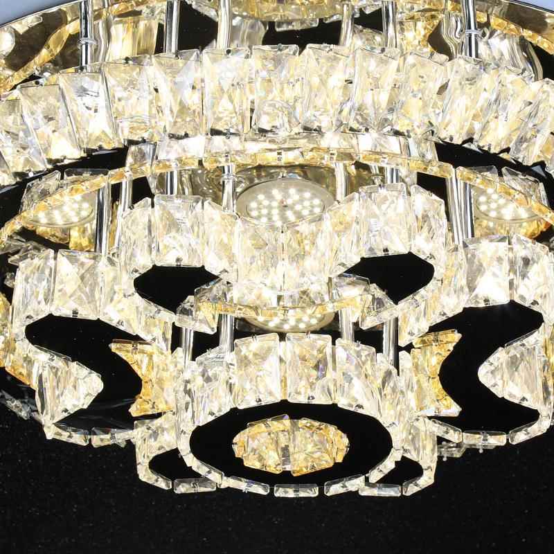 水晶吸卧顶灯后现代轻奢室顶吸灯按钮遥控不钢锈水87893/60晶吸顶