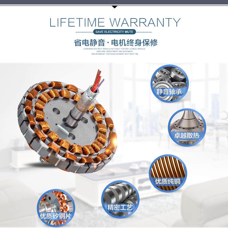 新款美式餐厅吊扇灯乡村复古欧式铁叶客厅风扇灯水晶led跨境出口