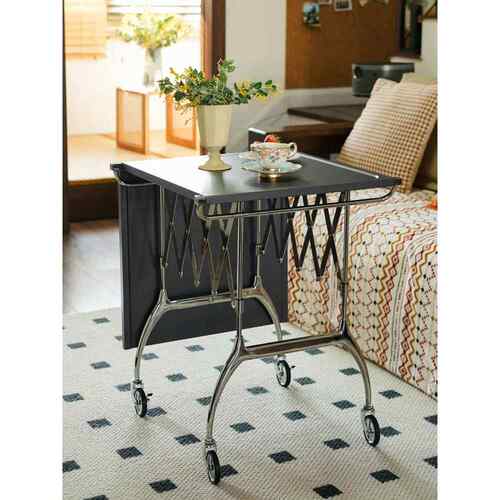 【折扣价】A10L|不锈钢小推车风琴折叠桌多功能餐车移动收纳置物