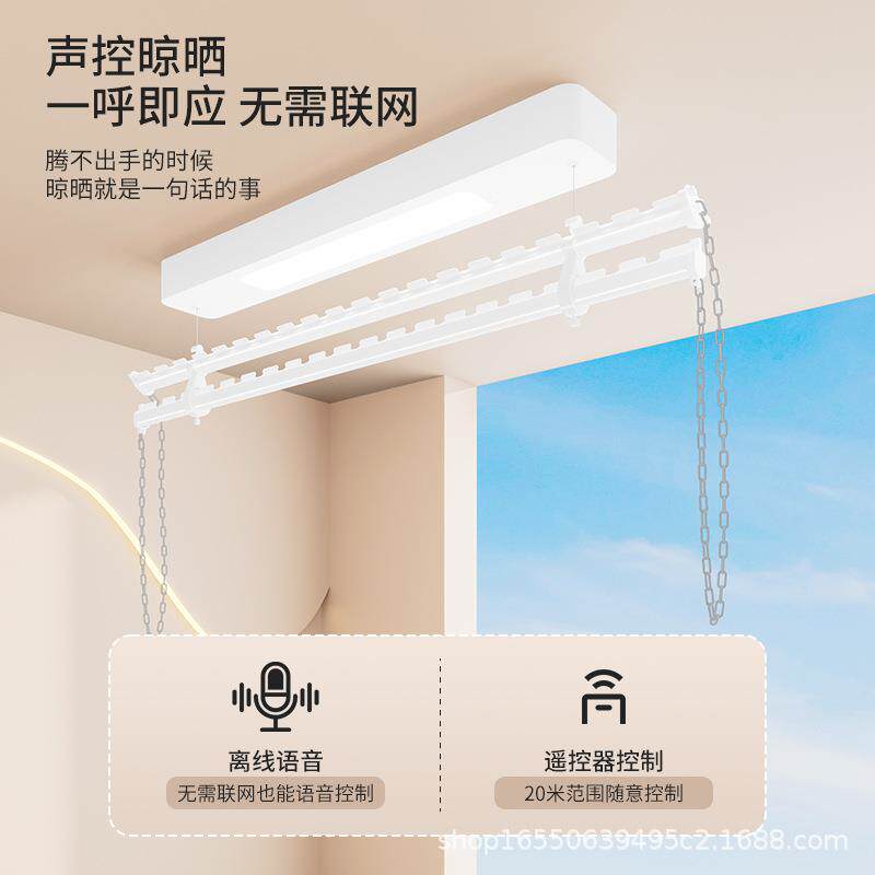 电动晾衣架隐形阳台自动单双杆隐藏嵌入智能晾衣机晒衣被杆语音