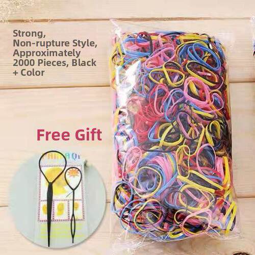 弹力皮筋发绳黑彩色发圈 hair rubber band rope head pin kids