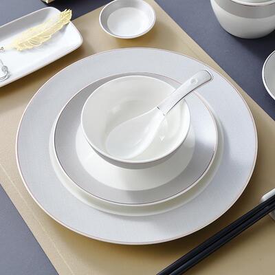酒店用品餐具摆台碗碟勺套装饭厅饭店包厢招待碗具碗筷四件套定制