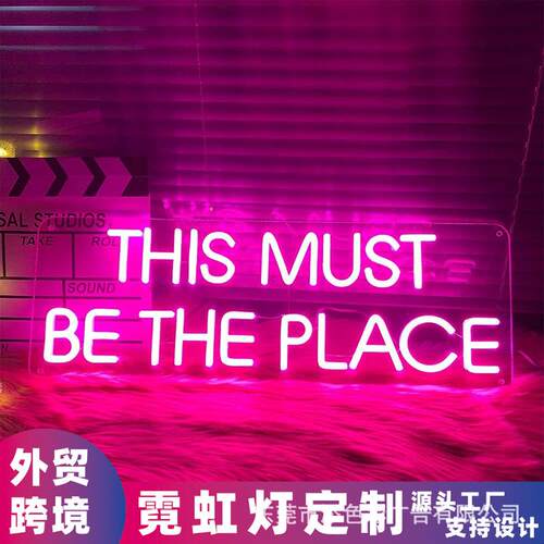 THISMUSTBETHEPLACE霓虹灯英文装饰礼LED发光造型外贸