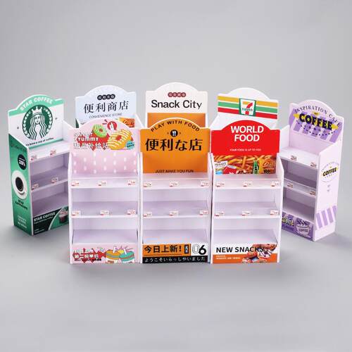迷你仿真超市置物架展示小货架食玩模型娃娃屋摆件过家家玩具配件